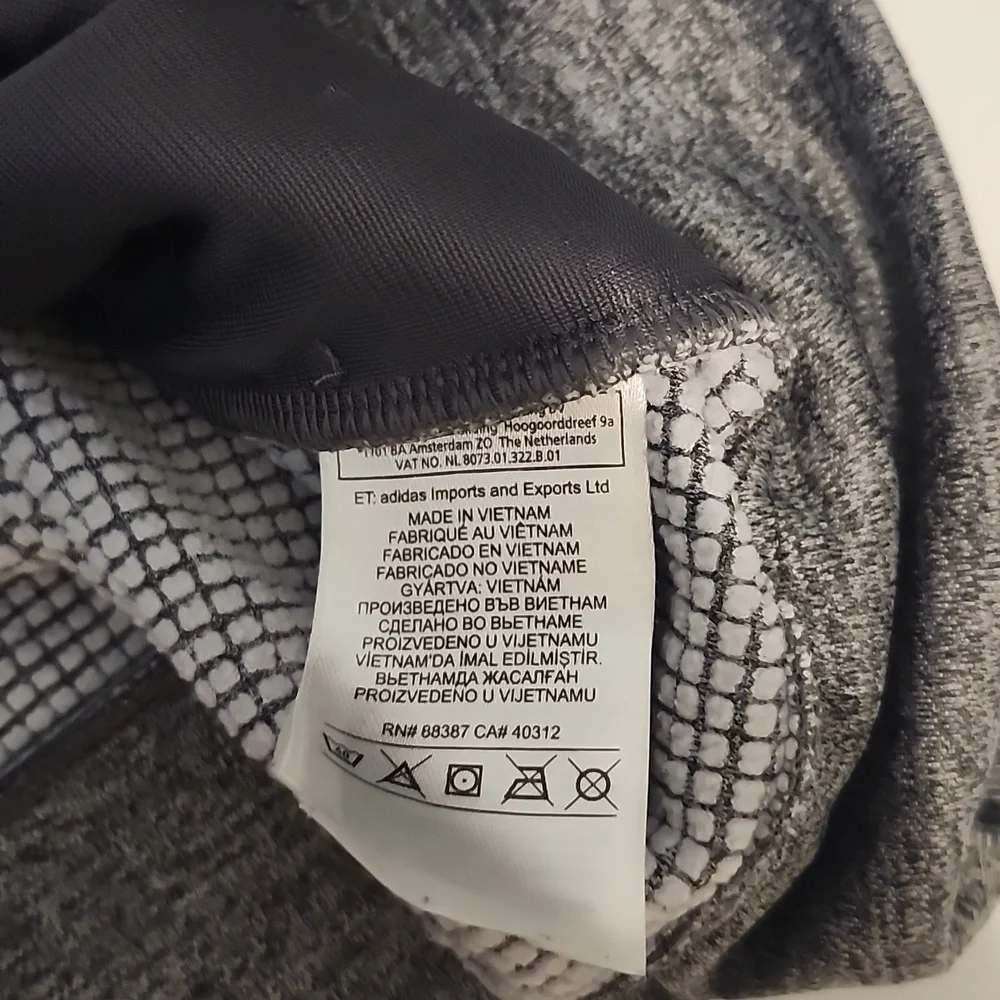 Adidas Grey and White Checkered Jacket